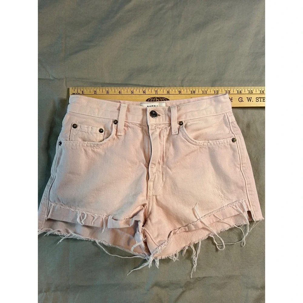 Pistola Pink High Rise Distressed Denim Cutoff Shorts Size 24 made in USA